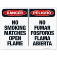thumbnail image 1 of Danger No Smoking Matches Open Flame Bilingual Sign, OSHA Danger Sign, 18x24 Corrugated Plastic, 1 of 1