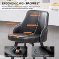 thumbnail image 4 of FIRAVOE Bar Stools Set of 4 (High Back) Swivel Barstools (30") Bar Height Bar Stools, Faux Leather Bar Chairs for Kitchen Island, Black, 4 of 10
