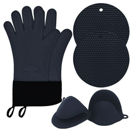 

New Honeycomb Silicone Gloves Anti-Scalding Hand Clip Placemat Set Household Oven Gloves Oven Mitts B