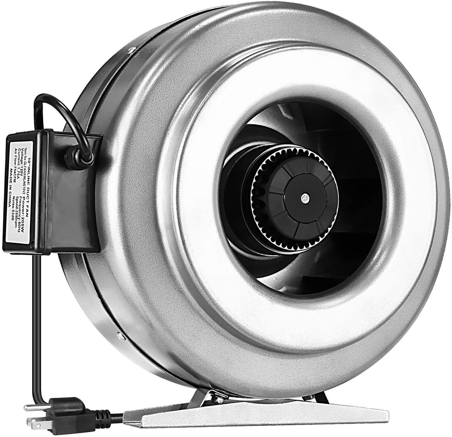 NEW 10" 760CFM  Inline Duct Booster Fan Air Cool Hydroponic Blower Exhaust Vent 