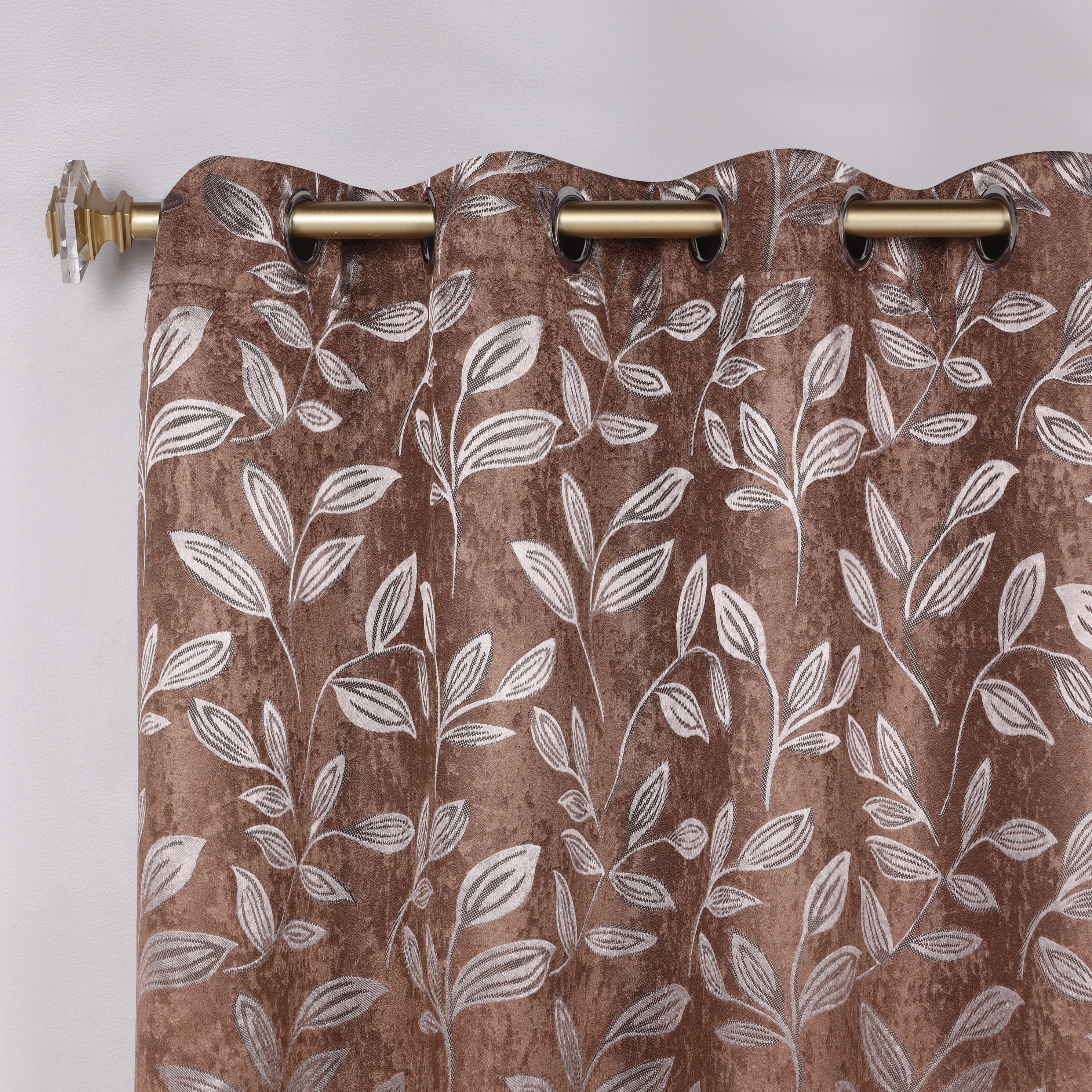 Superior Blackout Leaves Curtains Set of 2, Light Filtering Grommet Curtain Panel Set, Copper, 46"W x 96"L