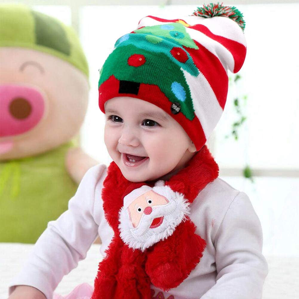 LED Light-up Christmas Hats Xmas Santa 