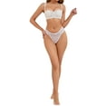 thumbnail image 2 of INSPIRE CHIC Women's Lace Underwired Balconette Adjustable Straps Padded Tube Bras B 38 Beige, 2 of 4