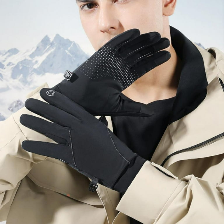 WMOSS Work Gloves Touch Screen Flex Grip Winter Gloves Warm Fleece Driving  Gloves Windproof Outdoor For Men Women,Black (Small)