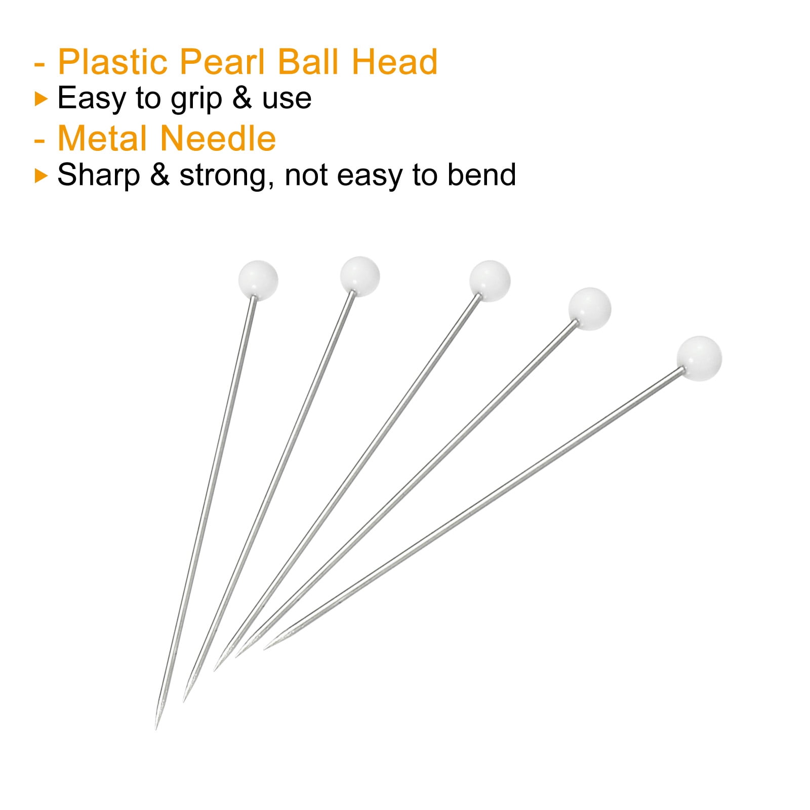 Unique Bargains Sewing Pins Ball Glass Head Straight Quilting Pin White 250 Pcs