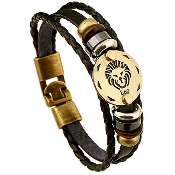 Zodiac sign leather on sale bracelet