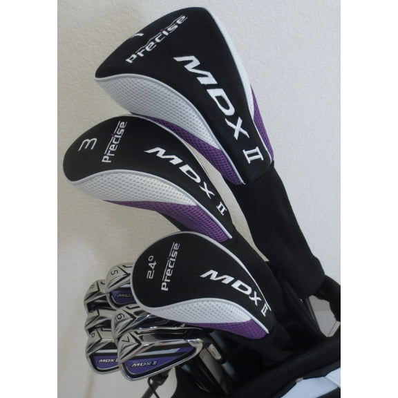 Ladies Complete Golf Set Driver, Fairway Wood, Hybrid, Irons, Putter, Clubs and Stand Bag Womens Beautiful White and Purple Colors