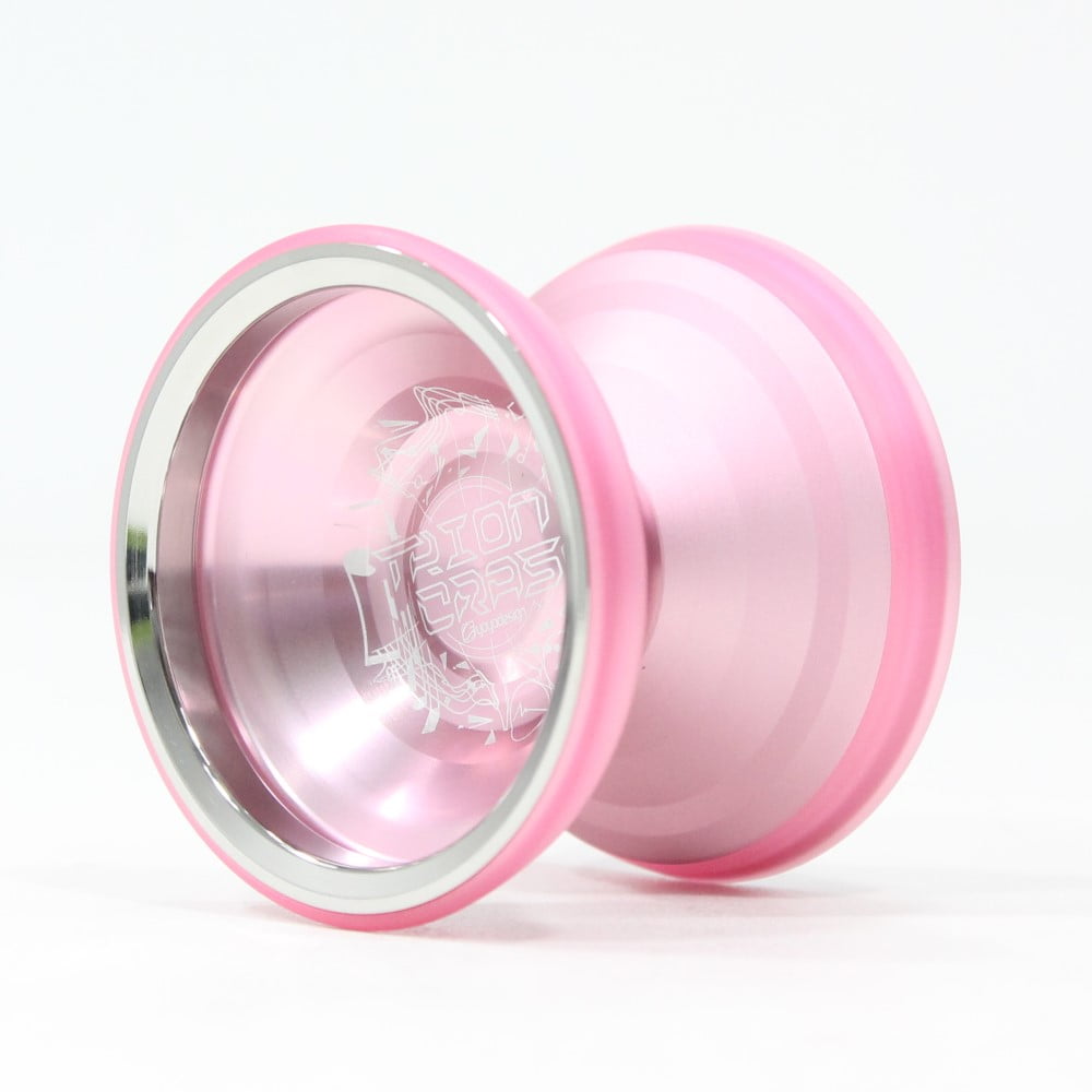C3yoyodesign Trion Crash Yo-Yo - Tri-Material Yo-Yo (Pink/Silver Ring/Sakura PC Ring)