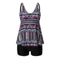 thumbnail image 3 of Oplxuo Two Piece Tankini Swimsuits for Women V Neck Bathing Suits Flowy Swimwear With Boyshort Bathing Suits Swimwear, 3 of 4