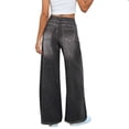 thumbnail image 4 of Bmawag Womens Jeans Summer Plus Size Jeans for Women High Waist Stretchy Elastic Waist Stretch Solid Color Lightweight Trousers Jeans for Women, 4 of 7