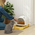thumbnail image 2 of PawHut Cat Litter Box, Enclosed Kitty Litter Box with Lid, Scoop, Yellow, 2 of 10