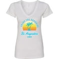 thumbnail image 3 of Inktastic Summer Enjoy the Sunshine St. Augustine Florida in Blue Women's V-Neck T-Shirt, 3 of 5