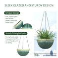 thumbnail image 3 of 2 Pack Hanging Planters for Indoor Outdoor Plants, 10 Inch Hanging Planter with Drainage Hole & Plug Glazed Hanging Baskets Flower Pots for Garden Home (Green Glaze), 3 of 7