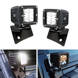 - iJDMTOY 40W High Power CREE LED Pod Lights w/ Front Windshield A-Pillar Panel Mounting Brackets For 2007-2017 Jeep Wrangler JK