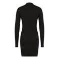 thumbnail image 1 of TheFound Robe à Manches Longues pour Femmes Robe Moulante Col en V, Robe de Club avec Fermeture Éclair, 1 of 10