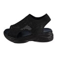 thumbnail image 5 of Rokment Women's Walking Sandals Lightweight Comfortable Mesh Cut-Out Open Toe Memory Foam Thick Sole Athletic Nursing Tennis Non Slip Work Sneakers Summer Shoes Black Size 6.5, 5 of 6