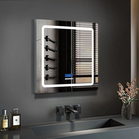 Lexora LC3632LEDM 32 x 36 in. Caldona LED Mirror with Defogger