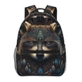 thumbnail image 1 of Disketp Tribal Style Raccoon Mochila Estampada para Hombre y Mujer – Mochila Ligera Clásica con Múltiples Bolsillos para Universidad, Trabajo y Viajes-One Size, 1 of 5