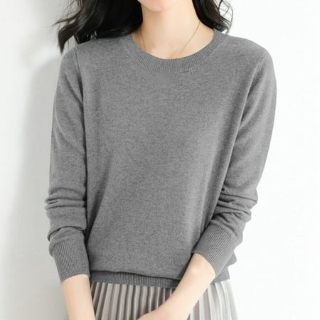 MKLEKYY Chandails pour Filles Taille 7-8 Chandail Décontracté Ample Tricoté à Enfiler Col Rond Léger pour Automne Hiver