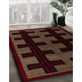 thumbnail image 3 of Ahgly Company Machine Washable Indoor Square Abstract Red Area Rugs, 3' Square, 3 of 7