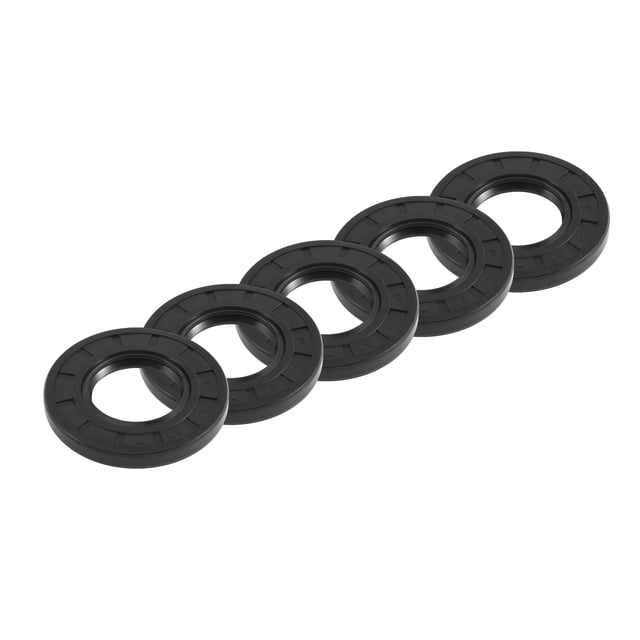 Unique Bargains Sello de Aceite Universal TC Doble Labio con Resorte de Acero Anillo de Sello de Eje Rotativo 32x62x7mm Alta Presión Caucho NBR Negro 5pcs