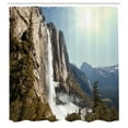 thumbnail image 3 of Ambesonne Nature Shower Curtain, Yosemite Falls Mountain, 69"Wx84"L, Green, 3 of 5