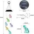 thumbnail image 3 of Cat Wind Chimes Color Changing Car Solar Wind Chimes Regalos al aire libre para mamá Abuela Amigos Regalos de cumpleaños, Jardinería Gift Memorial Wind Chimes JAMW Sencillez, 3 of 5