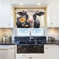 thumbnail image 5 of GZHJMY Cows Half Window Tier Curtains 24 Inch Blackout Thermal Insulating Kitchen Linen Tier Curtains for Kitchen,Bathroom,Cafe, 5 of 7