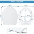 thumbnail image 4 of Bingirl Durable Soft Close 17 Inch White Flat Front Toilet Seat Round Quick Install, 4 of 7