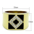 thumbnail image 2 of Luxe Jewelry Designs Men's Gold High Polished Stainless Steel Unique Ring with Top Grade Crystal -, 2 of 4