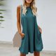thumbnail image 1 of Puntoco Vestido Sin Mangas Con Cuello Redondo Y Falda Suelta Sin Espalda Con Cuello Halter De Primavera Y Verano Para Mujer Verde L,Regalos Para Mujer Joven, 1 of 9