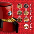 thumbnail image 2 of Air Fryer Aria 2Qt, cerámica antiadherente de estilo retro, rojo/negro, 2 of 8