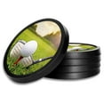 thumbnail image 1 of Silicone Non-Slip Drink Coasters with Removable Printed Absorbent Felt Pad - Set of 4 - Golf Club & Ball, 1 of 3