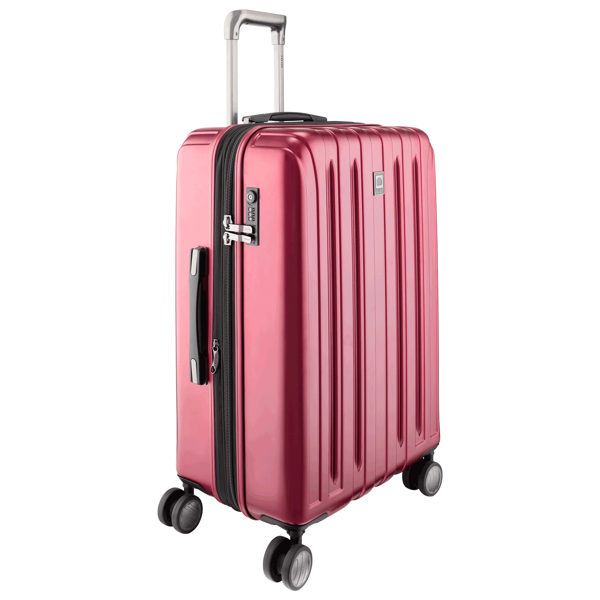 DELSEY PARIS Titanium 25" Medium Checked Hardside Spinner Luggage, Red