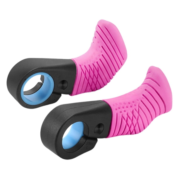 2 piezas de reposapiés para manillar de bicicleta, diseño ergonómico, se adaptan a manillares de 22,2 mm Rosa