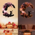 thumbnail image 6 of Halloween Wreaths For Front Door, Flower Moon Cat Halloween Home Decoration, Halloween Family Gathering Decoration Wreath，Outdoor, Wall, Closet, Fence, Wreath Halloween (Pink roses), 6 of 7