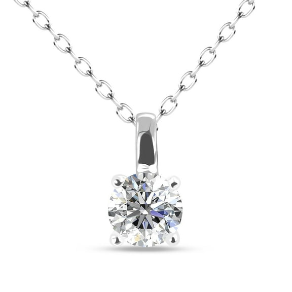 Cate & Chloe Araylia 18k White Gold Plated Solitaire Necklace with Swarovski Crystal for Women