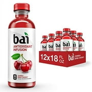 Bai Flavored Water, Zambia Bing Cherry, Antioxidant Infused Drinks, 18 Fluid Ounce Bottles, 12 count