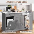 thumbnail image 2 of DreamCurship 52" Kitchen Island with Storage, Rolling Kitchen Cart Island with Wheels, Tilt Out Kitchen Trash Cabinet 10 Gallon Storage, 3 Large Spice Racks and 2 Drawers, Gray, 2 of 7
