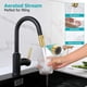 thumbnail image 3 of Grifo monomando de cocina con 2 caños Ducha monomando retráctil para fregadero de cocina Latón Oro Negro Vhermosa Llaves Grifos y Regaderas, 3 of 5