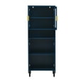 thumbnail image 6 of Tall Storage Cabinet, Storage Cabinet with 2 Glass Display Door & 2 Doors, Pantry Storage Cabinet for Bathroom, Dining Living Room, Blue, 6 of 7