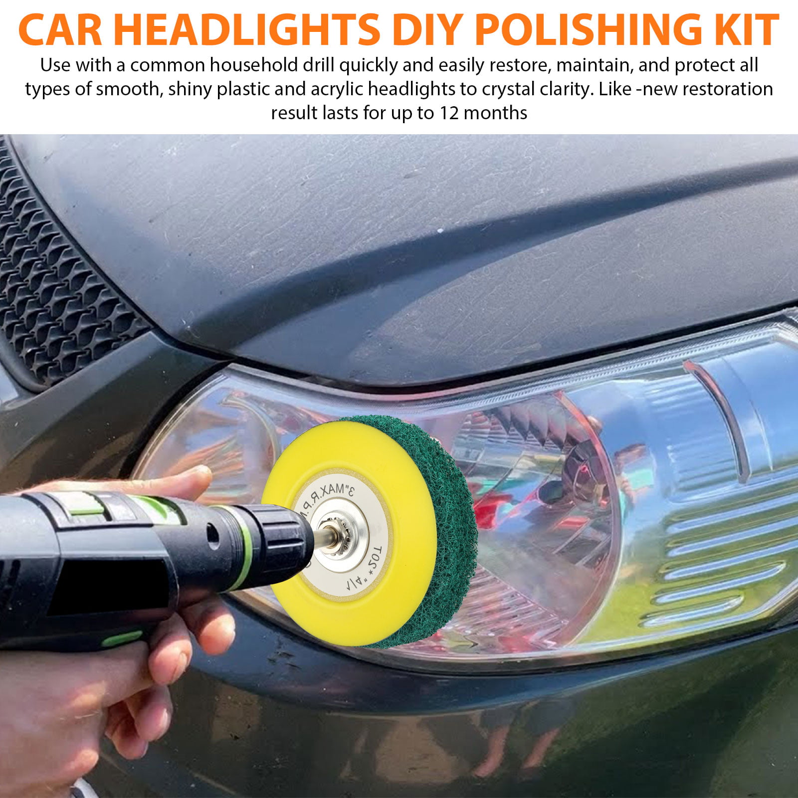 EEEkit Headlight Restoration Kit, 21pcs 3inch Car Headlights