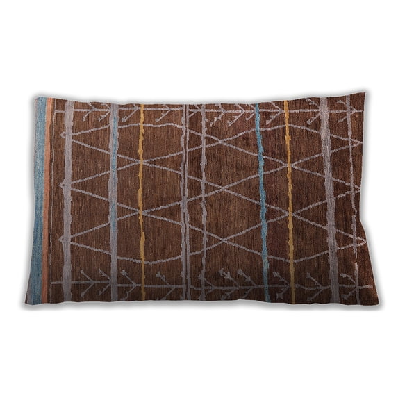 Ahgly Company Outdoor Rectangular Mid-Century Modern Lumbar Throw Pillow, 13 inch by 19 inch