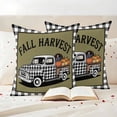 thumbnail image 3 of Fall Harvest Pumpkins Outdoor Waterproof Pillow Covers, Thanksgiving Truck Autumn Buffalo Plaid Decorative Square Throw Pillowcase Sofa Cushion Sham for Patio/Couch/Chair, 20"x20" 2 Pack, 3 of 8