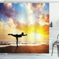 thumbnail image 1 of Ambesonne Yoga Shower Curtain, Warrior Pose Majestic Sky, 69"Wx70"L, Multicolor, 1 of 3