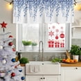 thumbnail image 5 of Eucalyptus Leaves Curtain Valances for Windows, Kitchen Valance Window Treatments Panel 2 Pack, Navy Blue Summer Botanical Weeping Rod Pocket Short Curtains for Bathroom Bedroom 42 x 12 Inch, 5 of 8