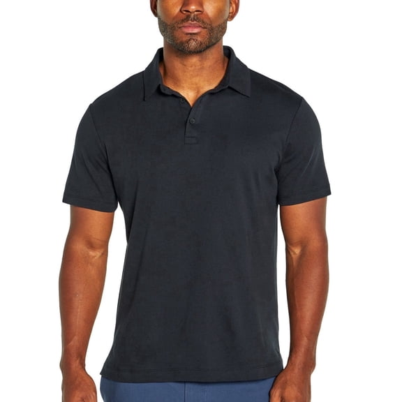 Banana Republic Men's Luxe Touch Performance Polo Shirt, Black, Medium