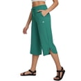thumbnail image 2 of Women's Capri Pants Wide Leg Plus Size UPF50+ Lightweight Quick Dry Pants Casual Loose Hiking Walking Capris, XL, 2 of 5