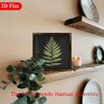 thumbnail image 2 of 2D Flat 1pc Wood Frame Sign Wood Frame Fern, Natural Leaves, Minimalist Art Style Wooden Wall Art Prints 12x12inch Wood Painting For Living Room Bedroom Office Bathroom Dorm Home Decor, Ready To H, 2 of 7