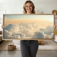 thumbnail image 3 of TOARTi Large Vintage White Cloud Framed Canvas Wall Art Nature Landscape Sunrise Sky Painting Modern Artwork for Living Room Bedroom Office 20x40 Inch, 3 of 10